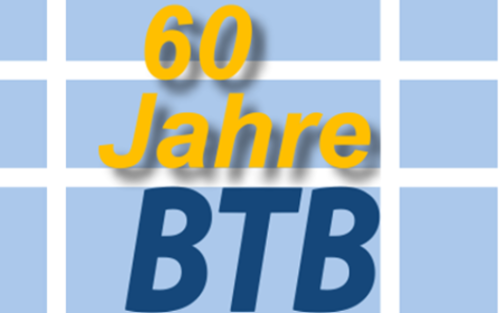 Schrift 60 Jahre BTB auf abgewandeltem Logo