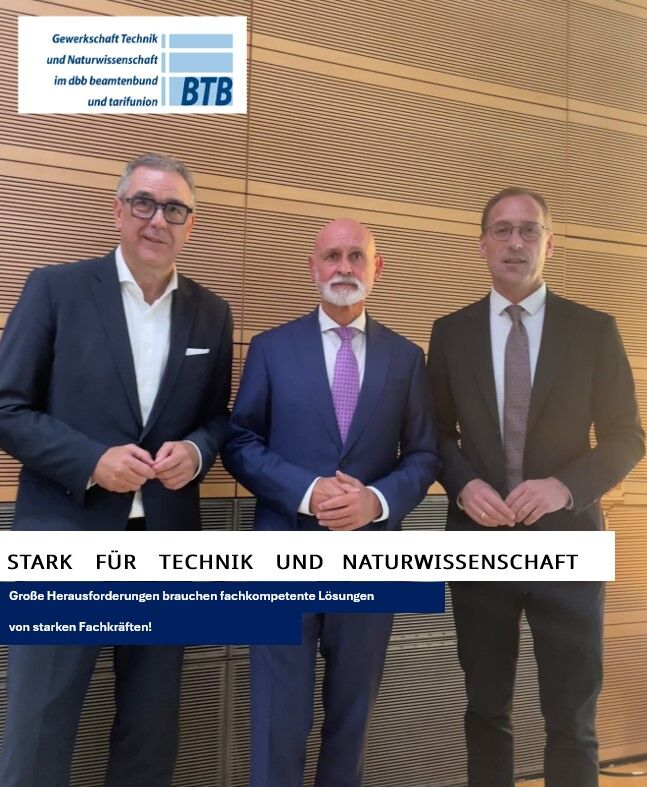 Gruppenfoto mit Volker Geyer, Andreas Hemsing und Jan Seidel