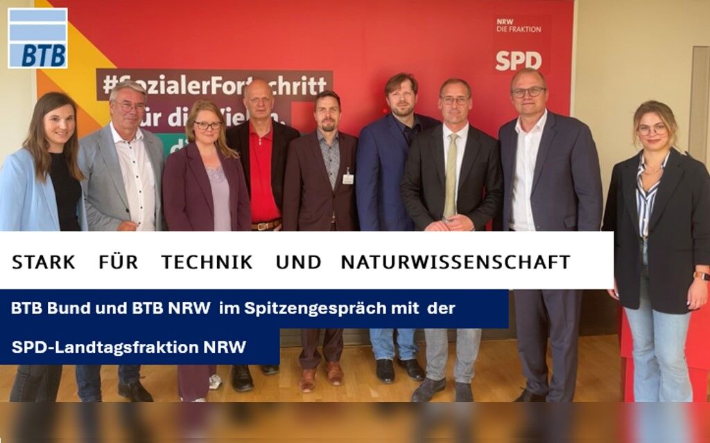 Gruppenfoto der Teilnehmer des BTB - Spitzengesprächs mit der SPD NRW