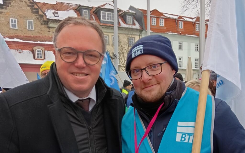 Ministerpräsident Mario Voigt und BTB Landesvorsitzender Robert Beck