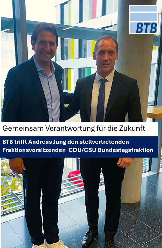 Foto: BTB Bund Andreas Jung im Gespräch mit Jan Seidel